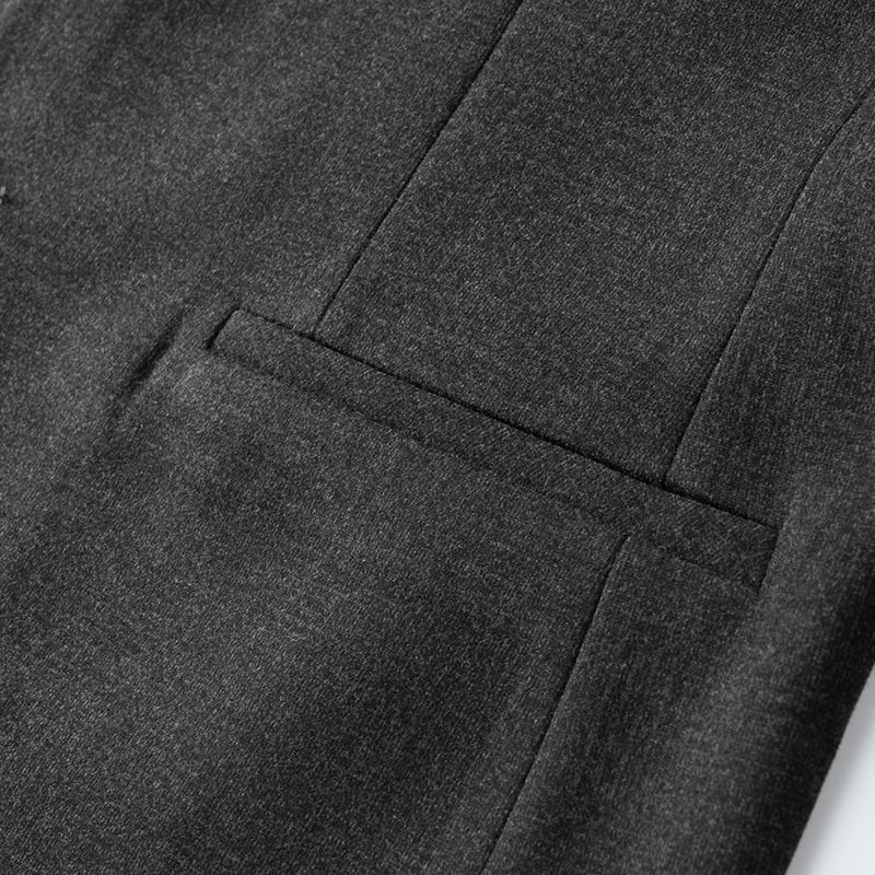 Męski Płaszcz Sportowy Typu Oversize Marynarka Luźna Zapinana Na Dwa Guziki Z Płaskim Kołnierzem Wszyta Kieszeń - Czarny