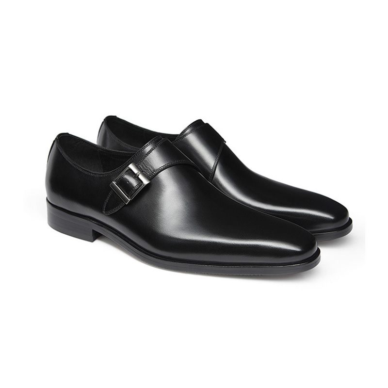 Męskie Buty Typu Monk Wyjściowe Klamra Ze Skóry Bydlęcej - Czarny
